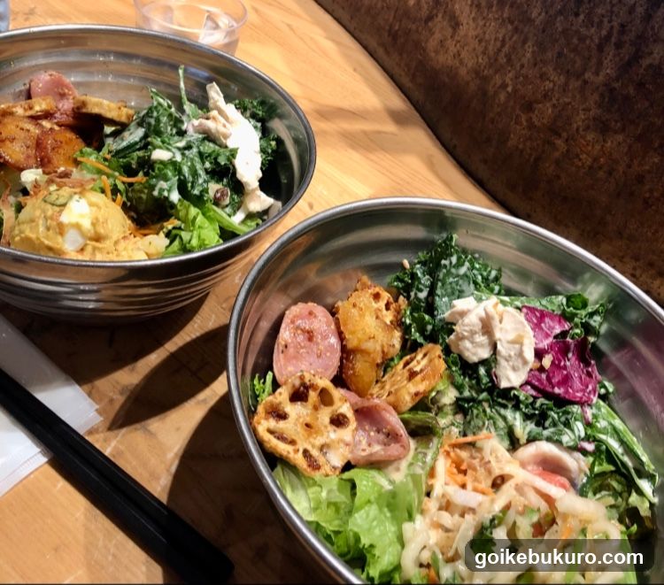 Salad Bowls on Wooden Table