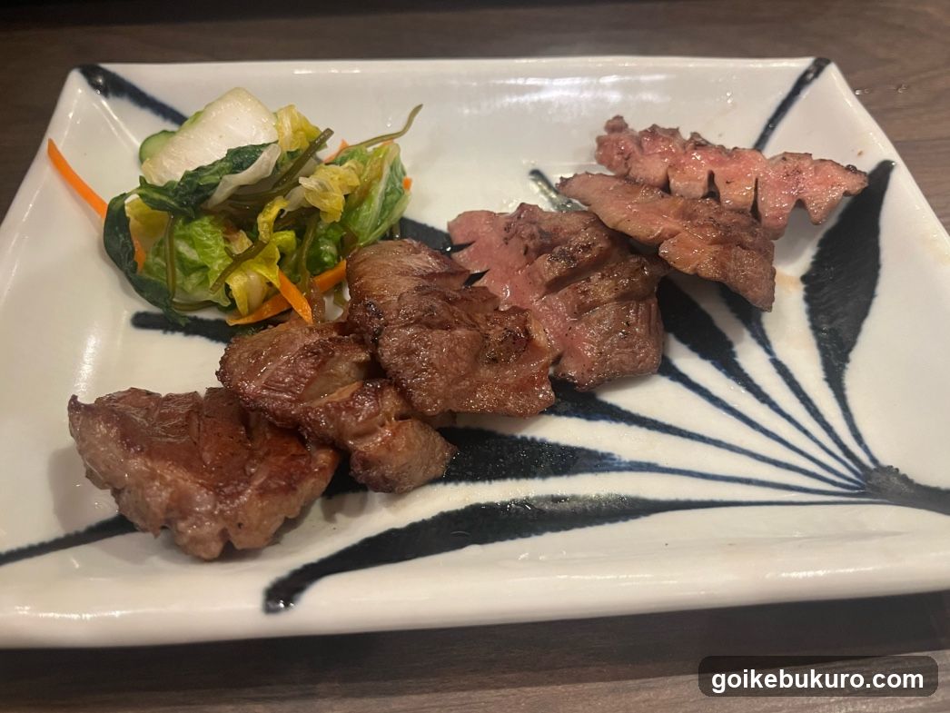 Sliced Steak with Salad