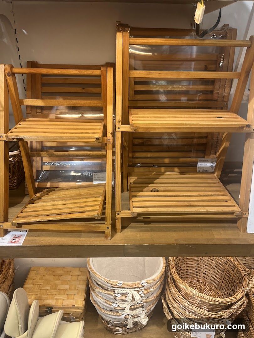 Wooden Kitchen Shelving and Baskets