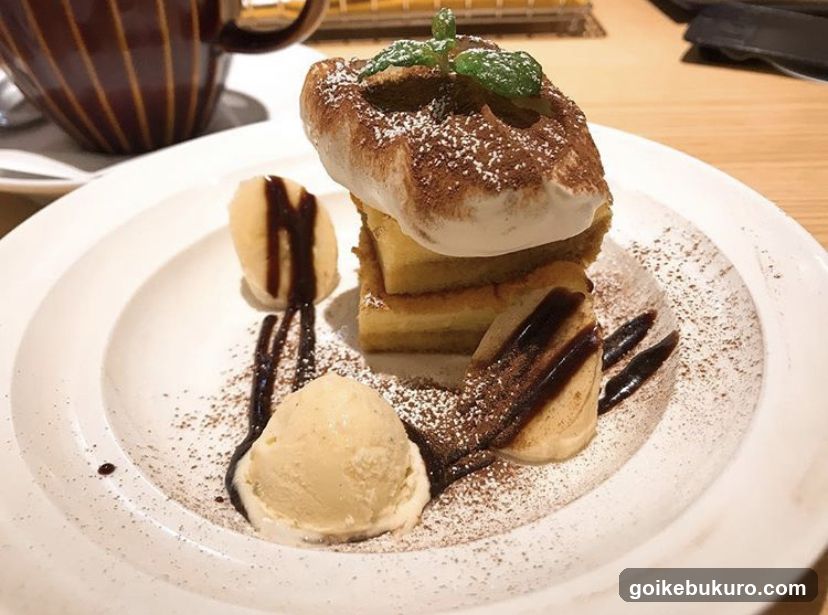 Dessert Plate with Ice Cream and Chocolate Drizzle