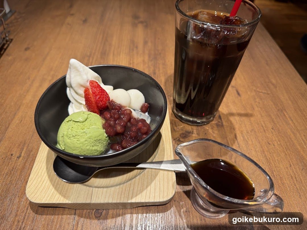 Dessert and Drink on Wooden Table