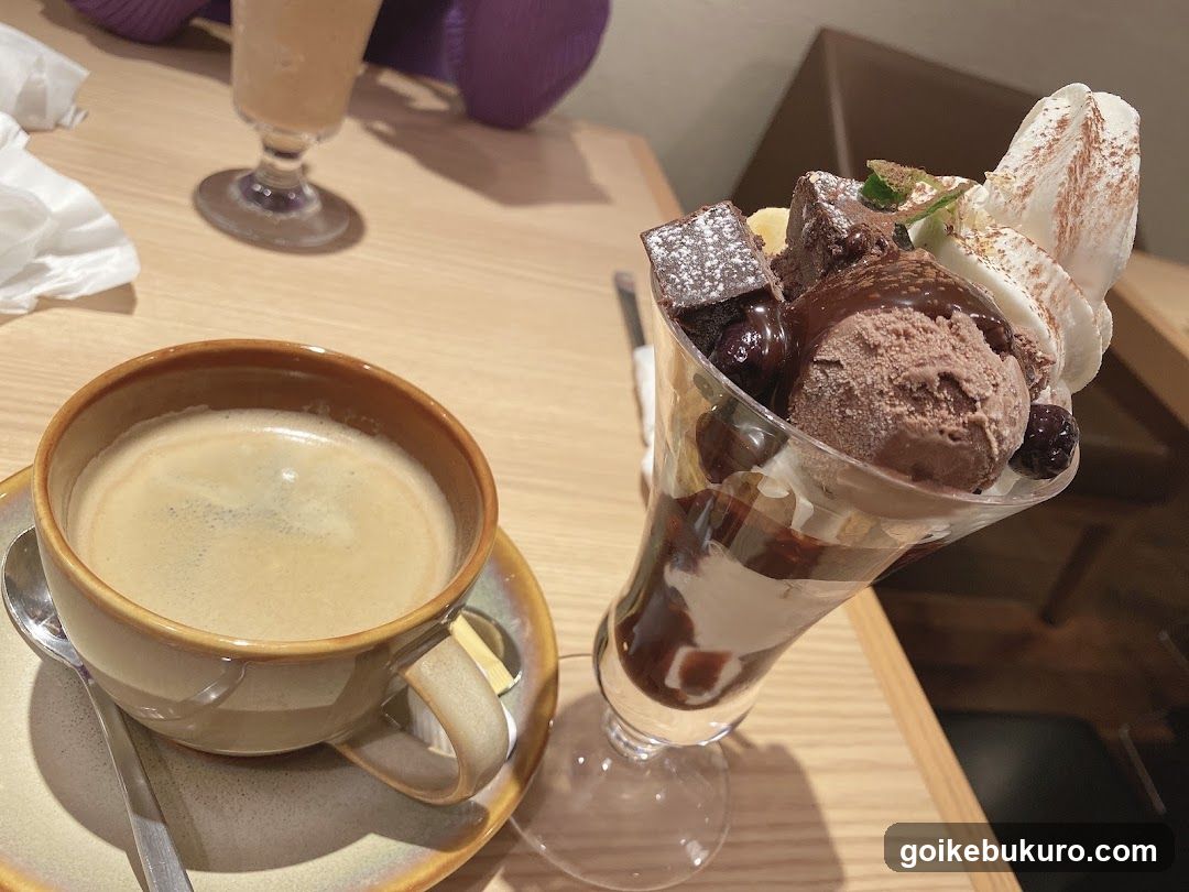 Dessert and Coffee on Table