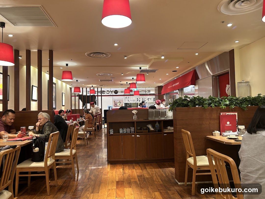 Restaurant Interior with Red Pendant Lights