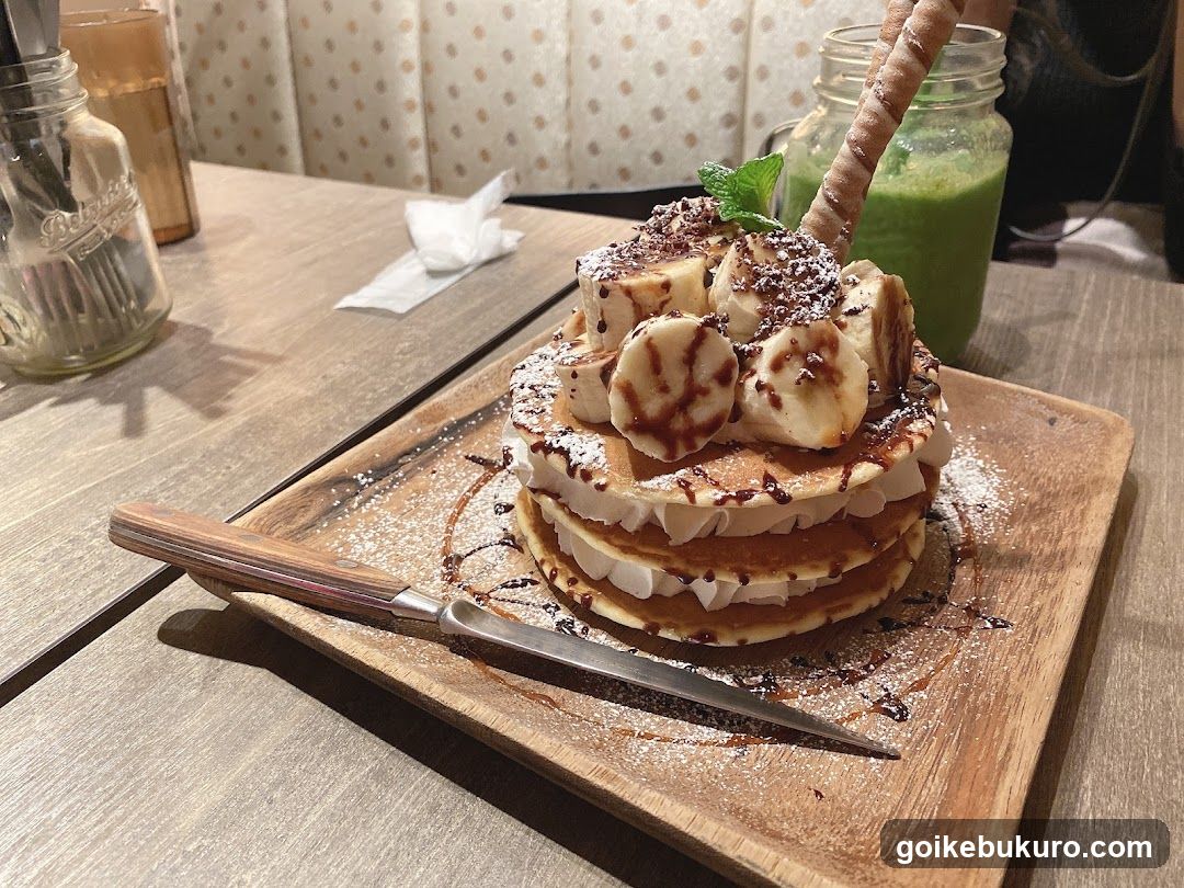Banana Pancake Stack with Waffle Stick