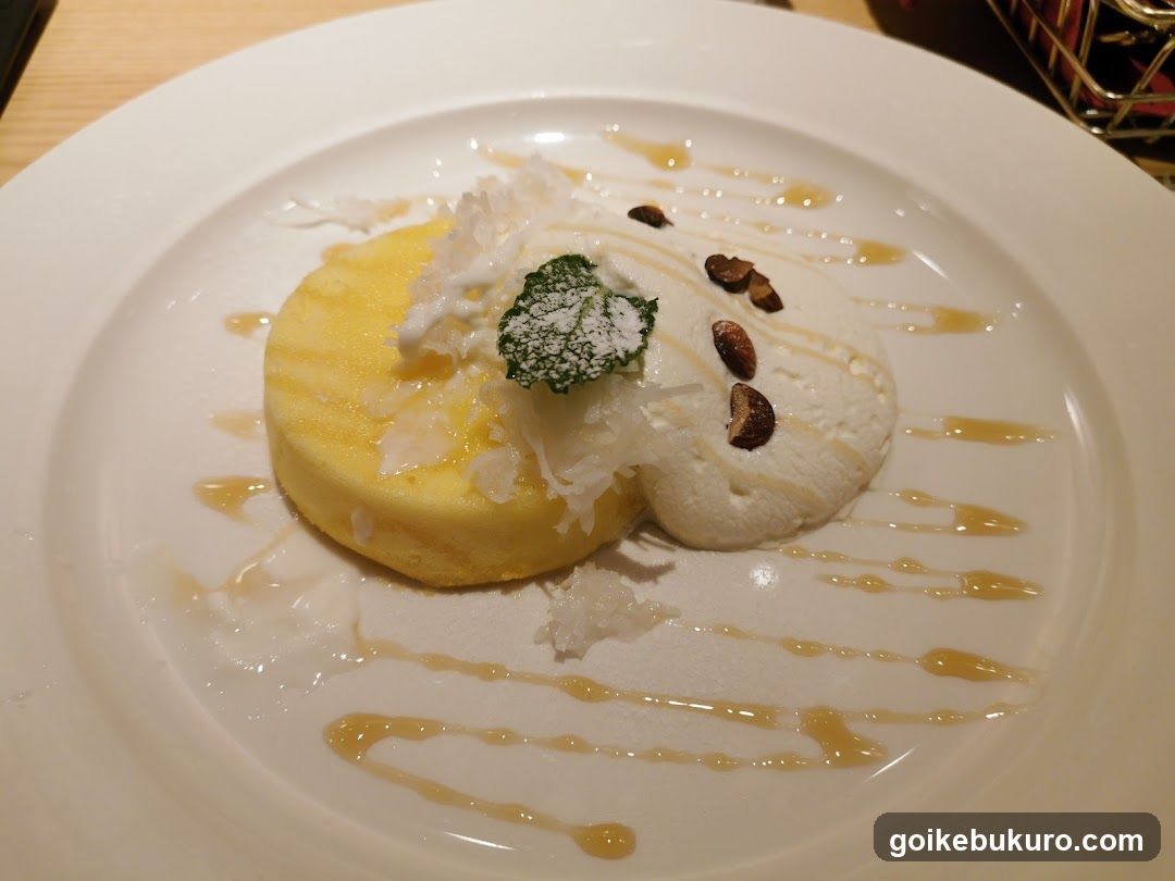 Dessert Plate with Ice Cream and Syrup