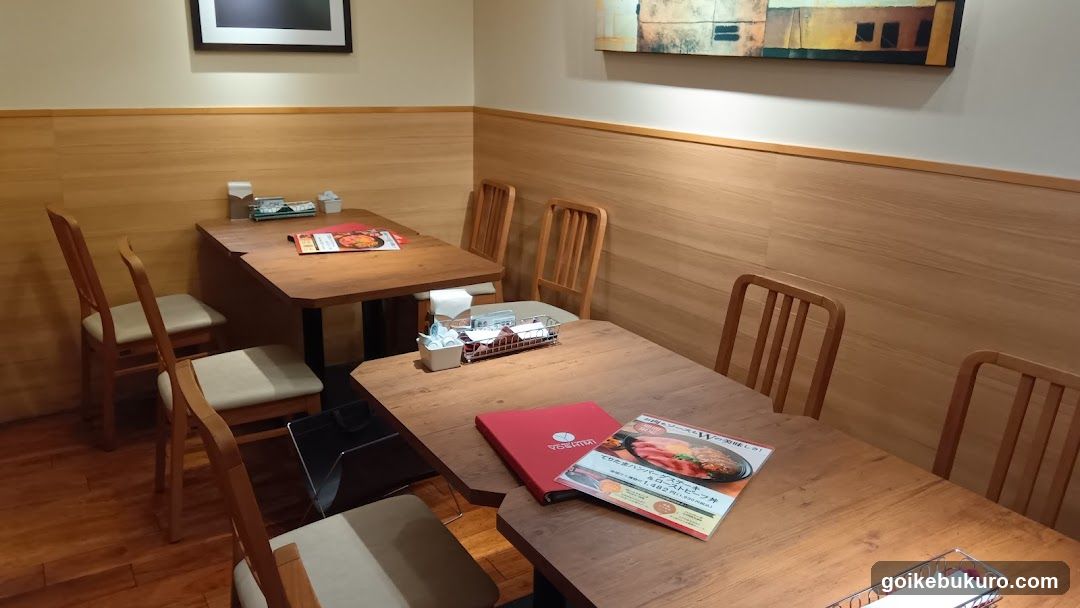 Restaurant Interior with Wooden Tables and Chairs