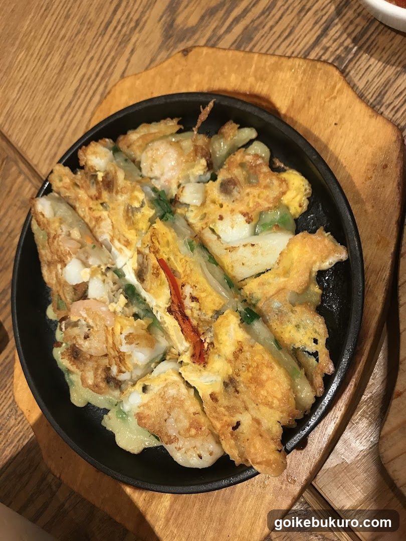 Sizzling Omelette with Shrimp and Vegetables