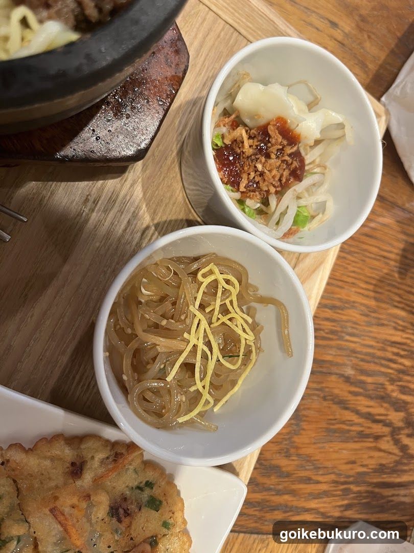Korean Side Dishes and Fried Cake