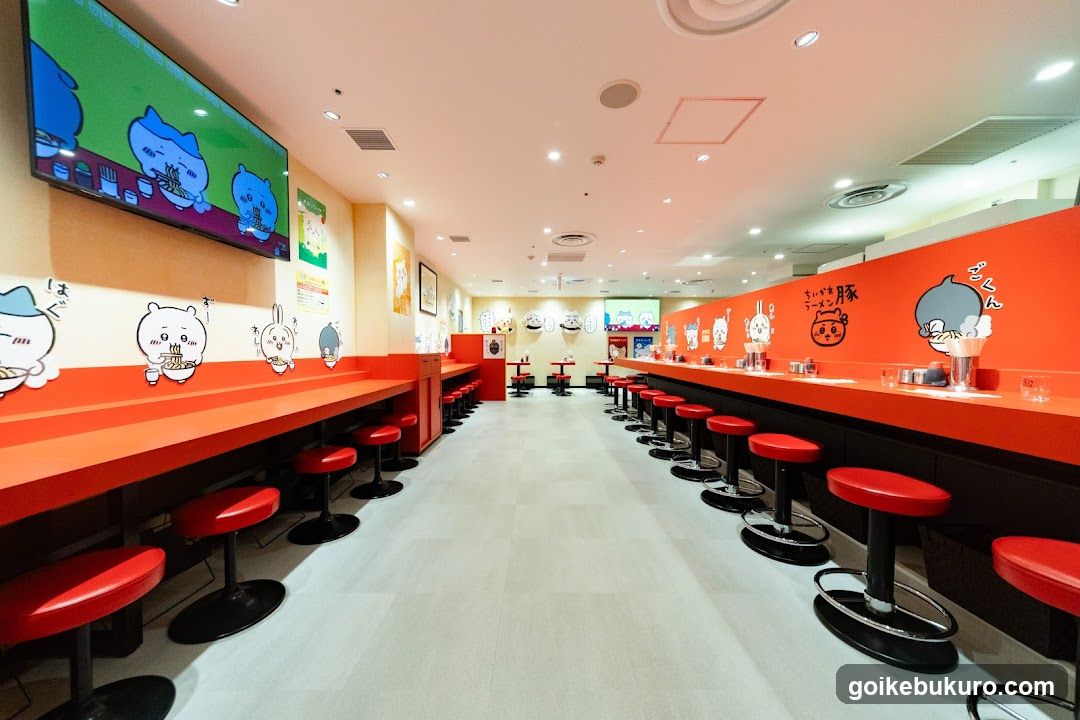 Interior of a colorful themed restaurant or cafe