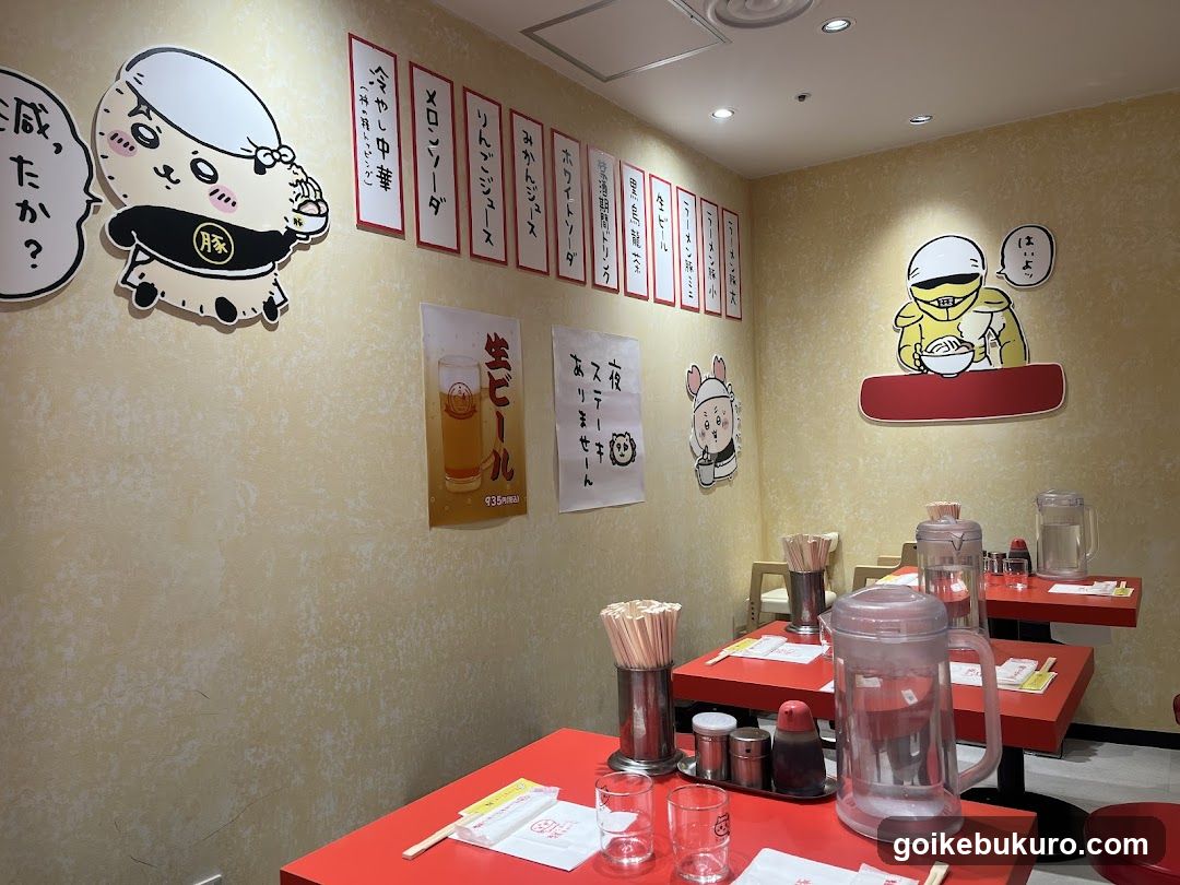 Interior of a Japanese restaurant with themed decor