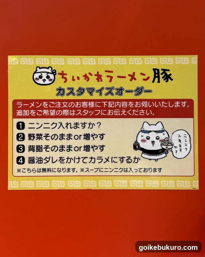 Chikara Ramen Cat Custom Order Sign