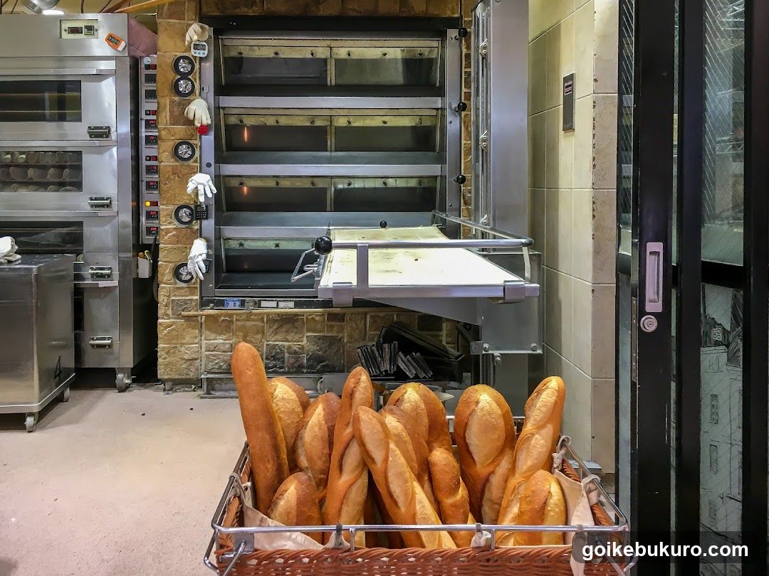 Bakery Interior with Baguettes and Ovens