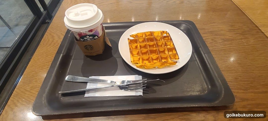 Waffle and Coffee on Tray