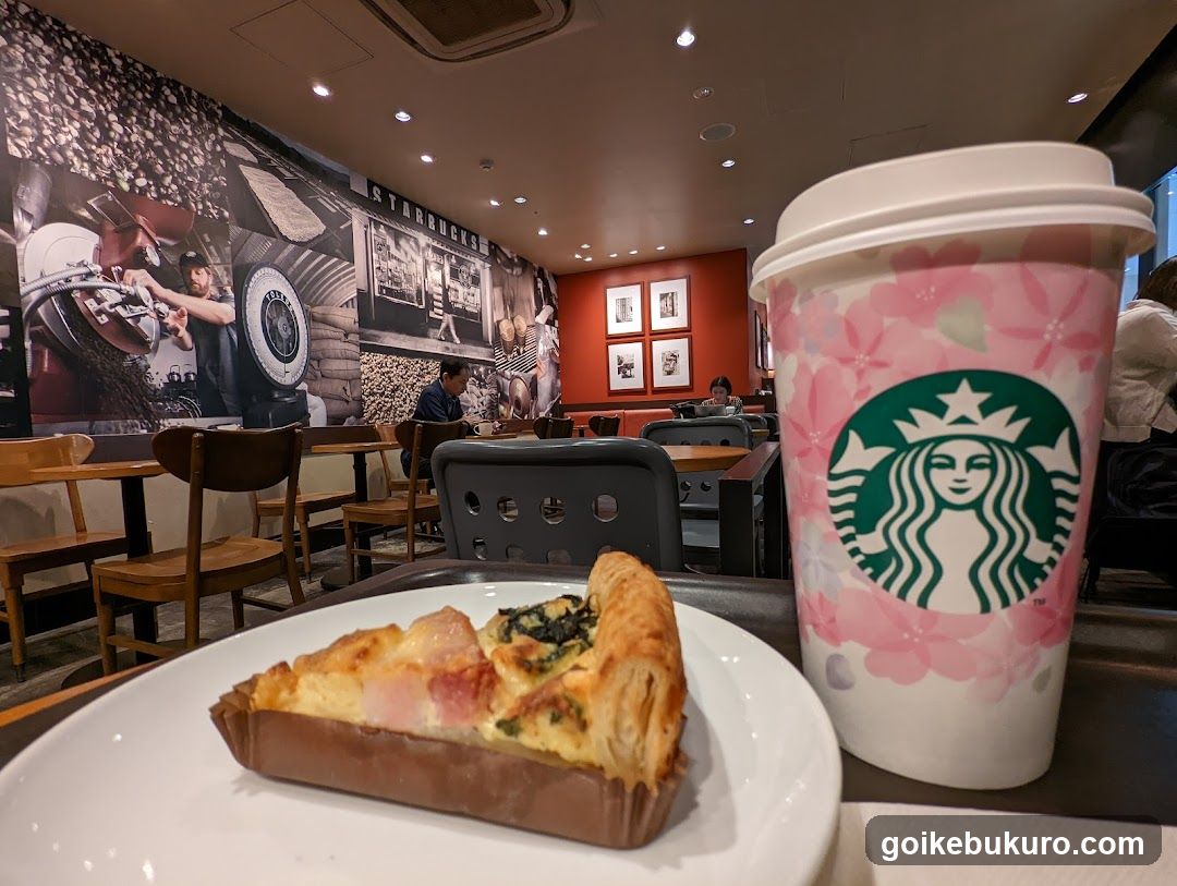 Starbucks Interior with Food and Drink
