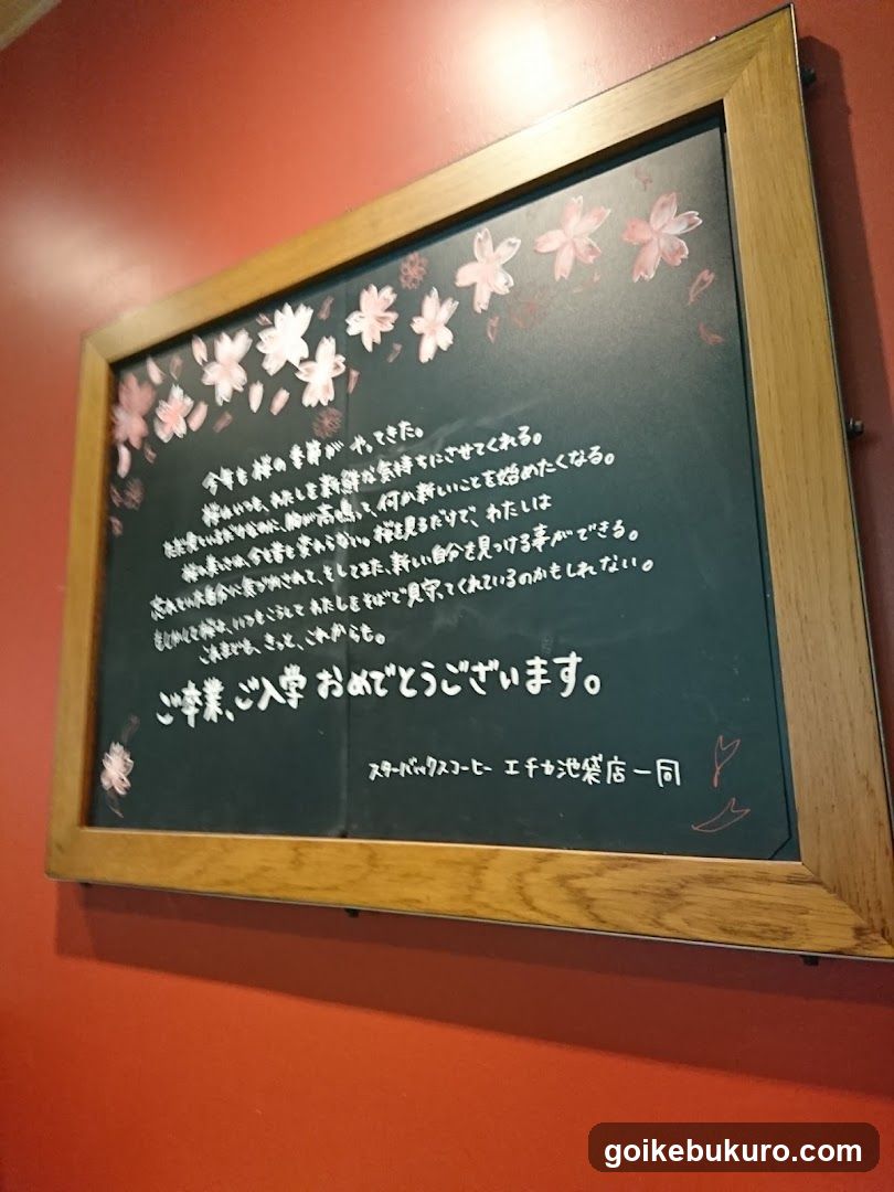 Chalkboard Message with Cherry Blossoms