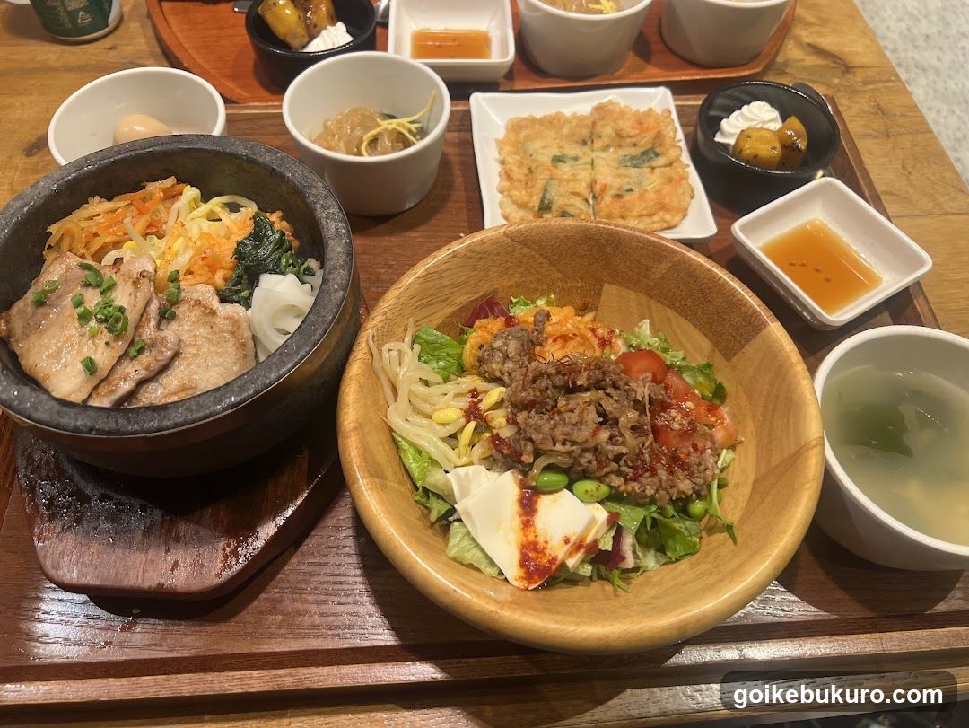 Korean-style meal spread