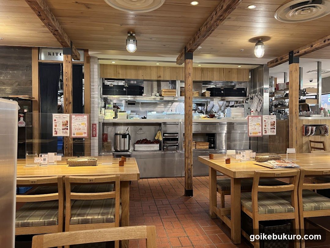 Restaurant Interior with Open Kitchen