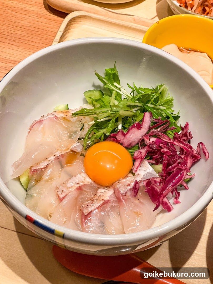 Sashimi Bowl with Raw Egg Yolk