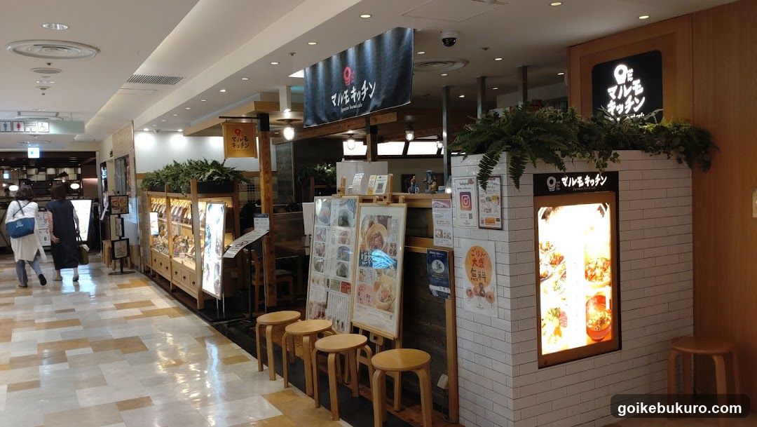 Food Court Interior with Stalls and Shoppers