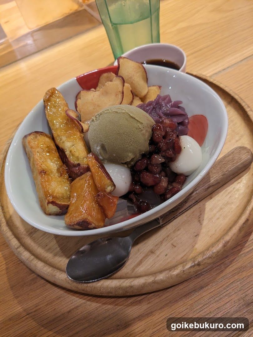 Dessert Bowl with Ice Cream and Tofu Puffs