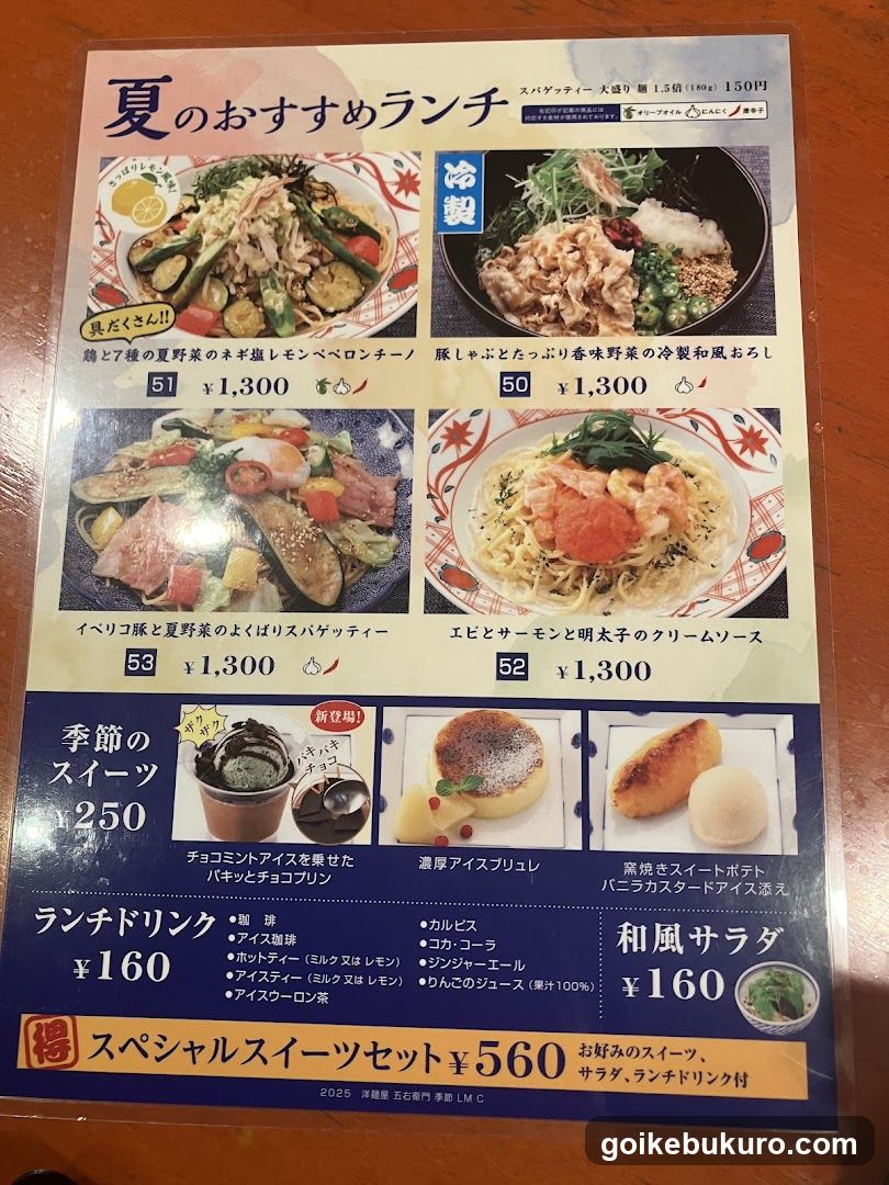 Summer Recommended Lunch Menu