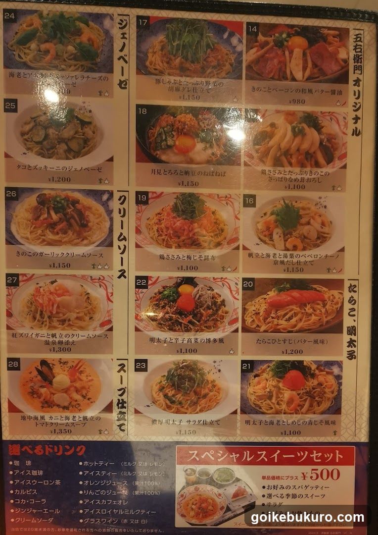 Japanese Restaurant Menu