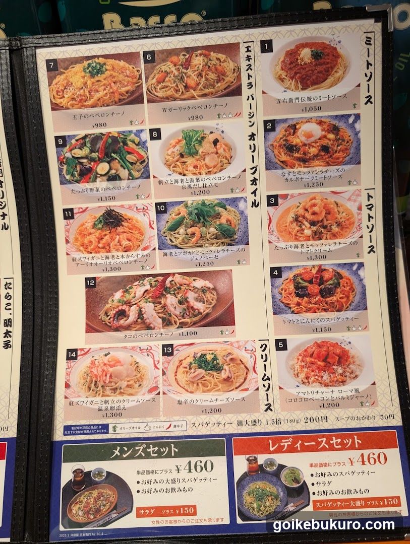 Japanese Noodle Menu