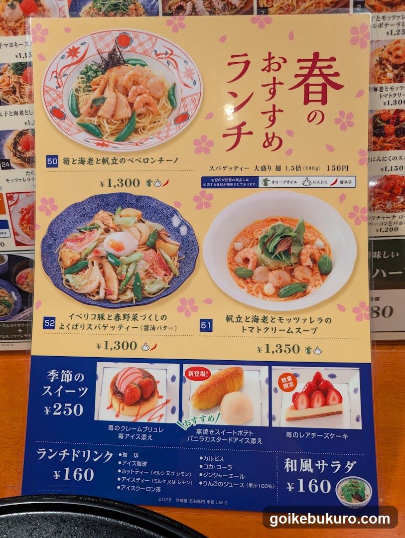 Spring Lunch Menu