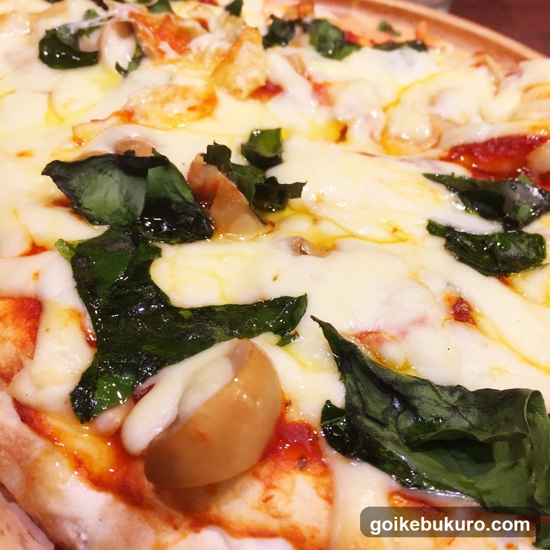 Pizza with Basil and Cheese