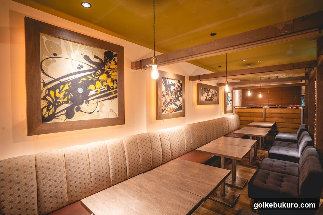 Restaurant Interior with Artwork and Seating