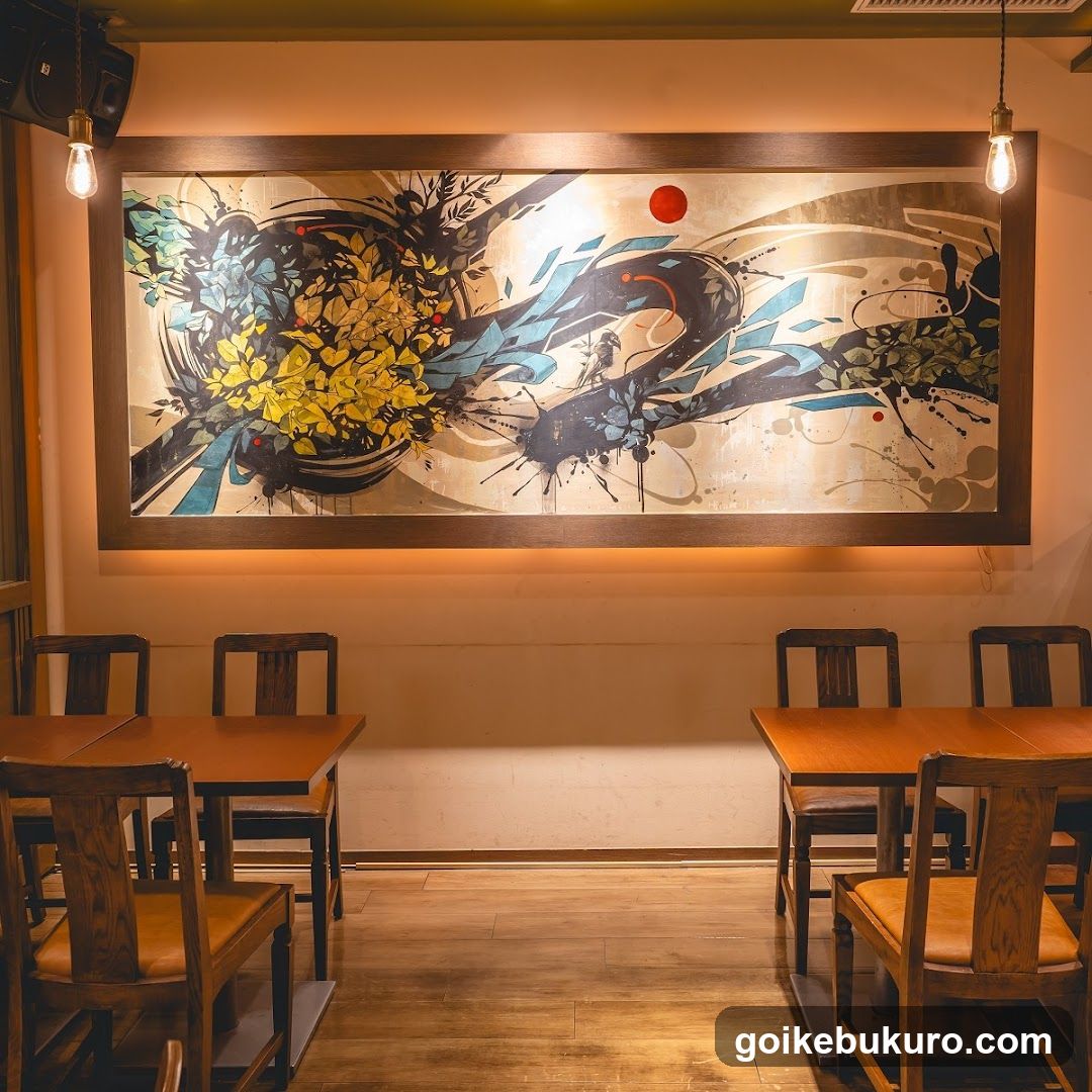 Restaurant Interior with Artwork