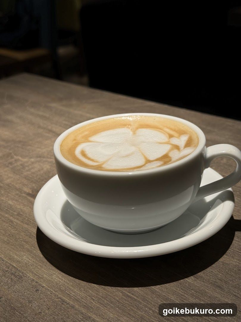 Latte with floral art