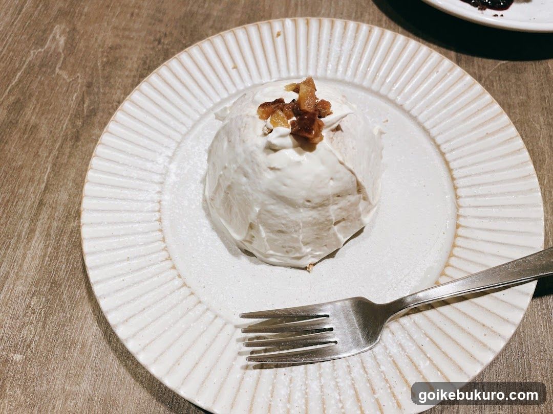 Dessert with Cream and Topping