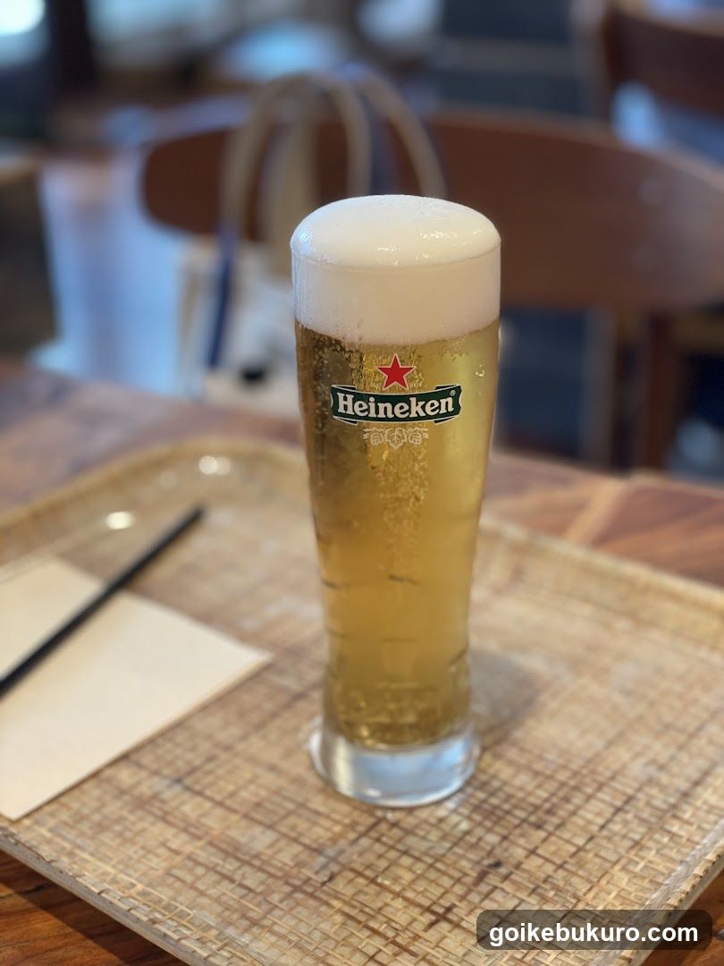 Heineken Beer Glass on Tray