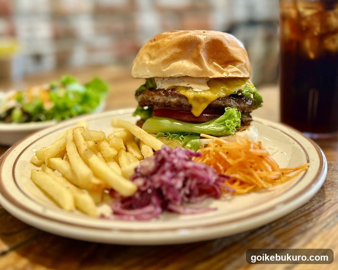 Burger with Fries and Coleslaw
