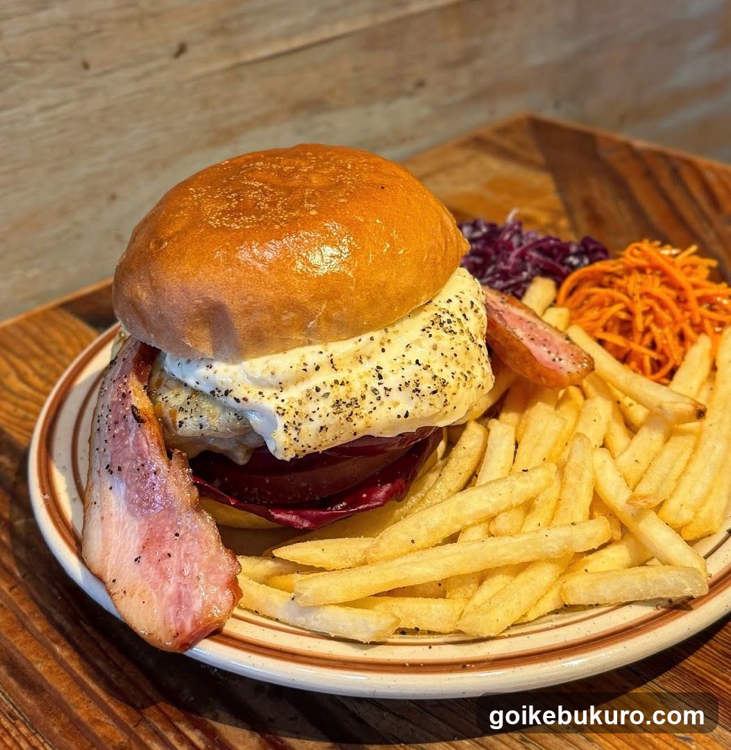 Burger with Fries and Coleslaw