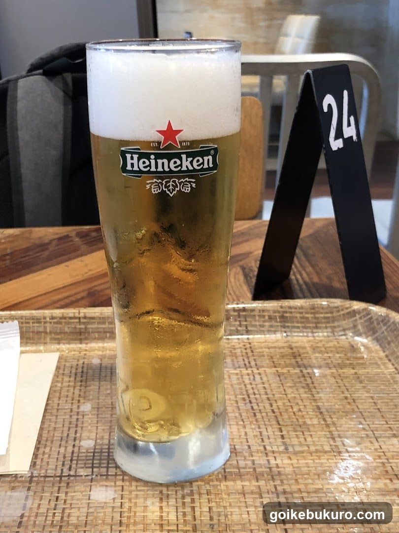 Heineken Beer Glass on Tray