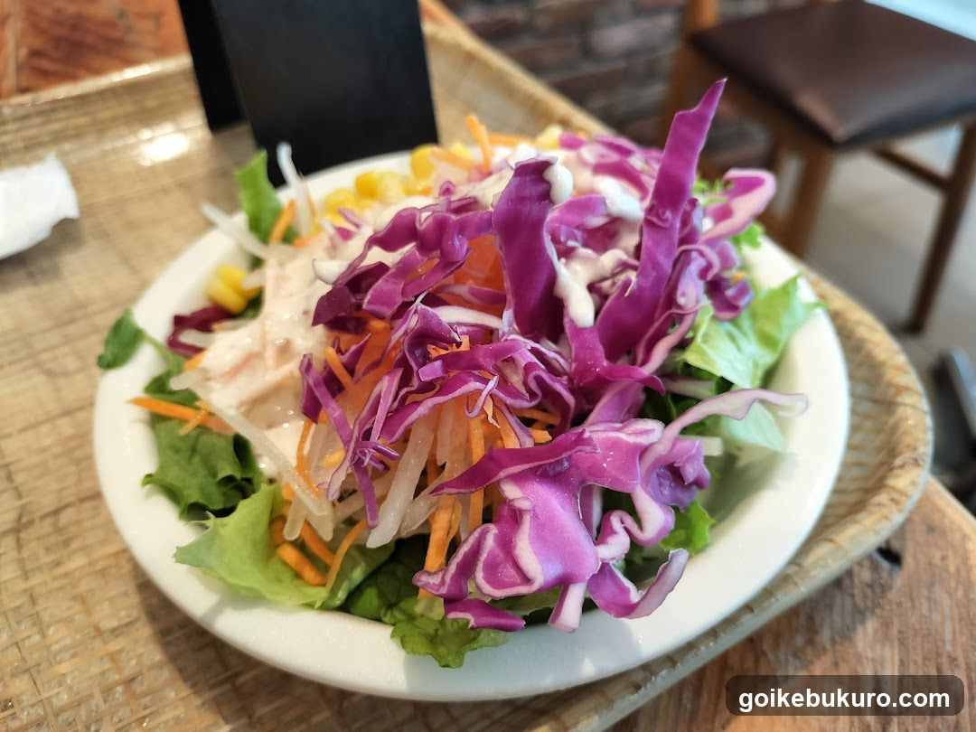 Salad with Purple Cabbage and Dressing