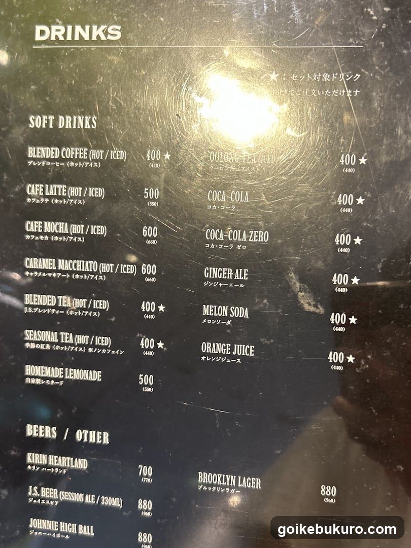 Drinks Menu