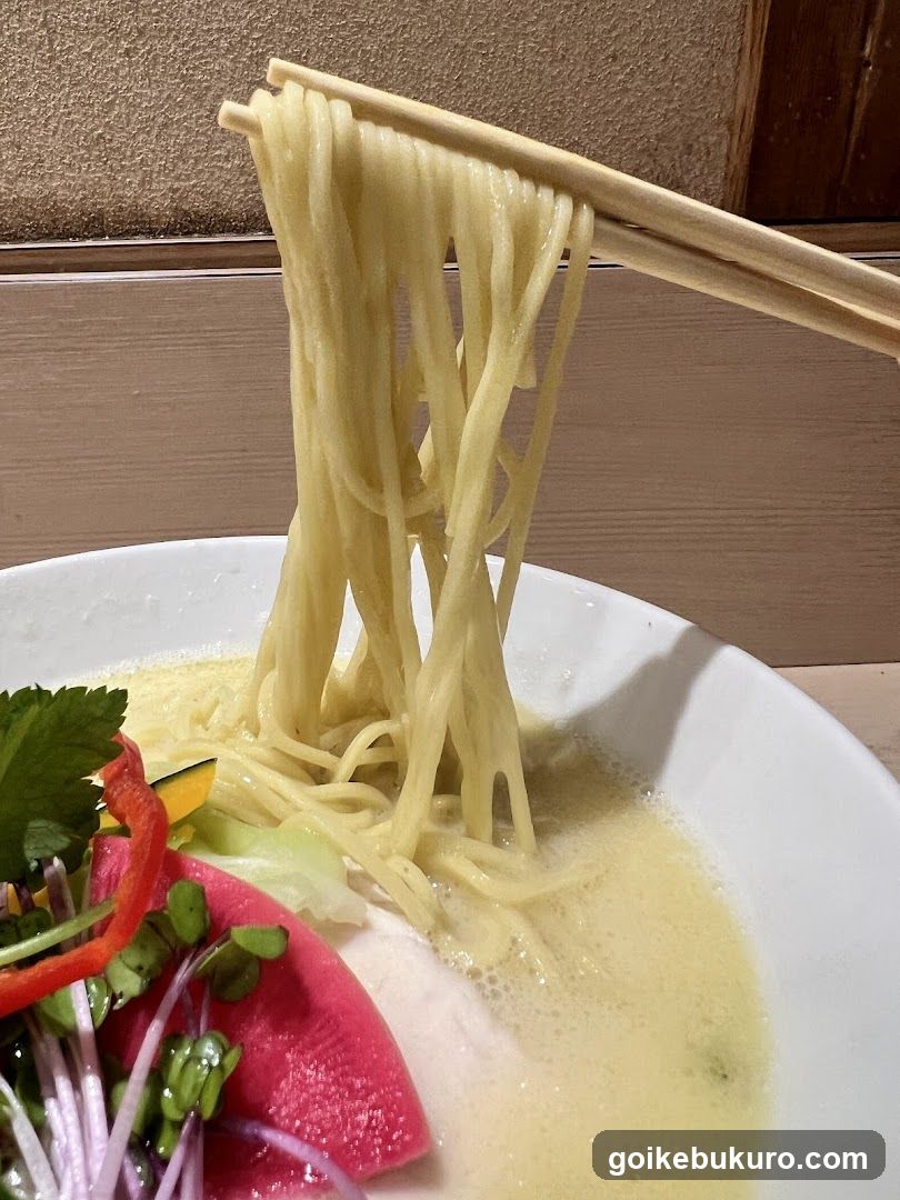 Ramen Bowl with Noodles Lifted by Chopsticks