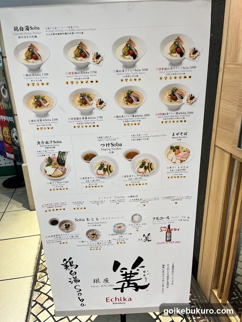 Chicken Soba Menu Board