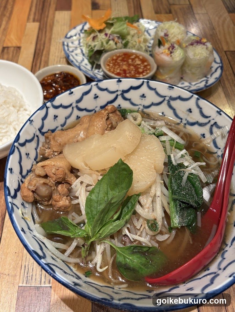 Asian Noodle Bowl with Side Dishes