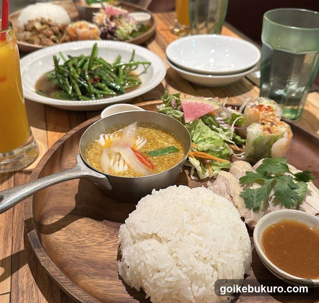 Thai-style meal spread