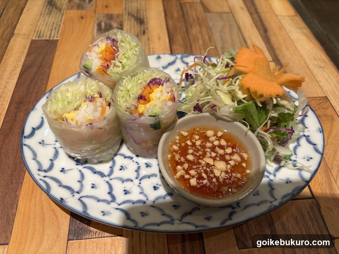Spring Rolls with Side Salad and Dip
