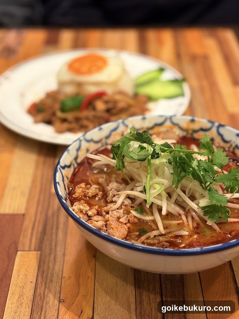 Bowl of Noodle Soup with Side Dish