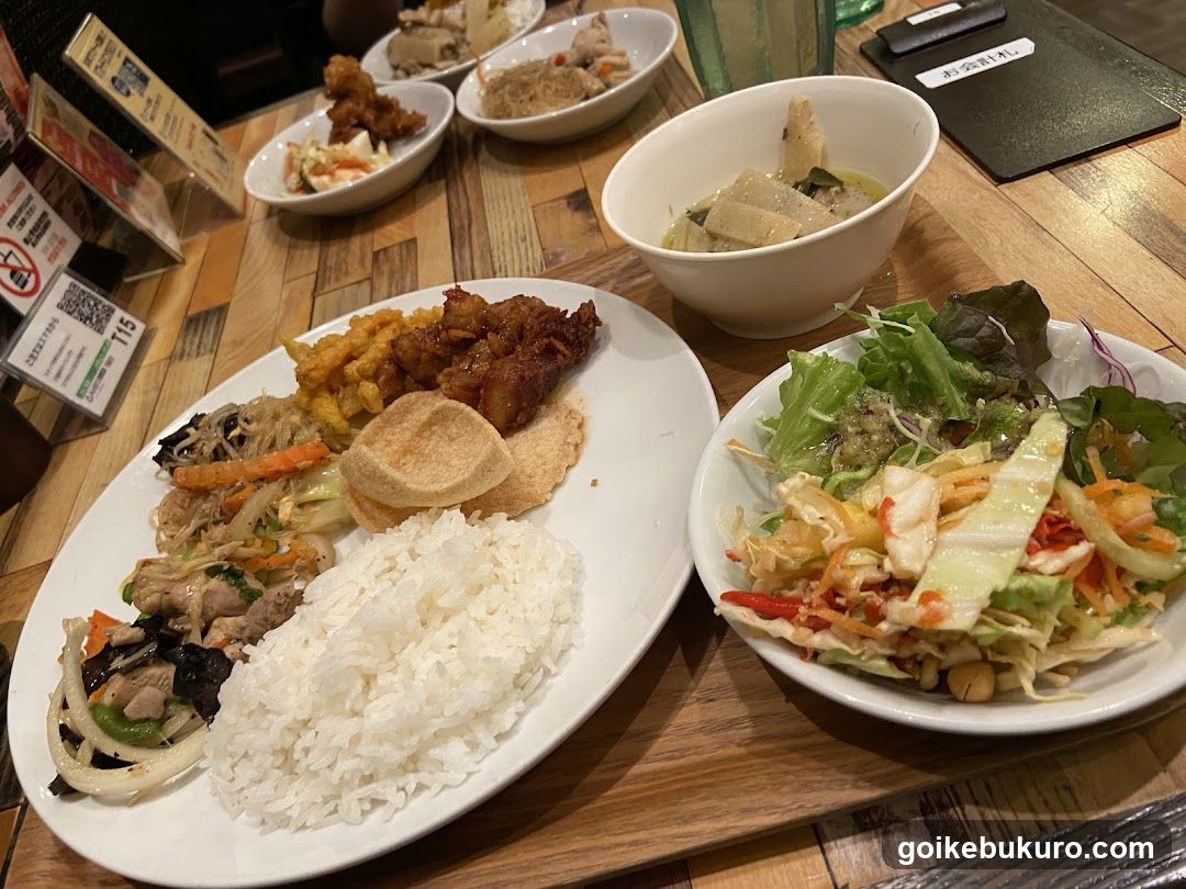Food Spread on Wooden Table