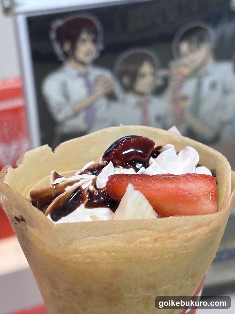 Dessert Cone with Anime Poster Background