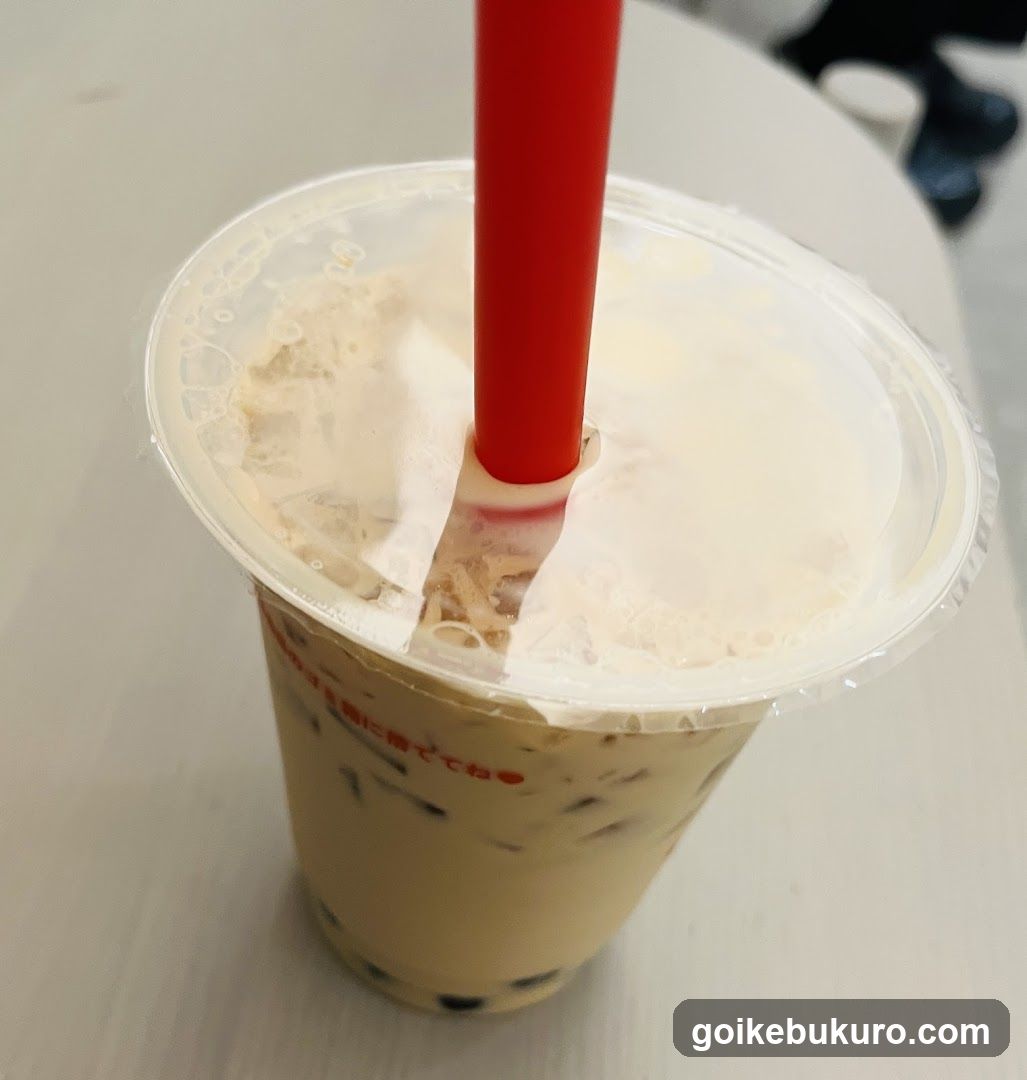 Boba Milk Tea with Red Straw