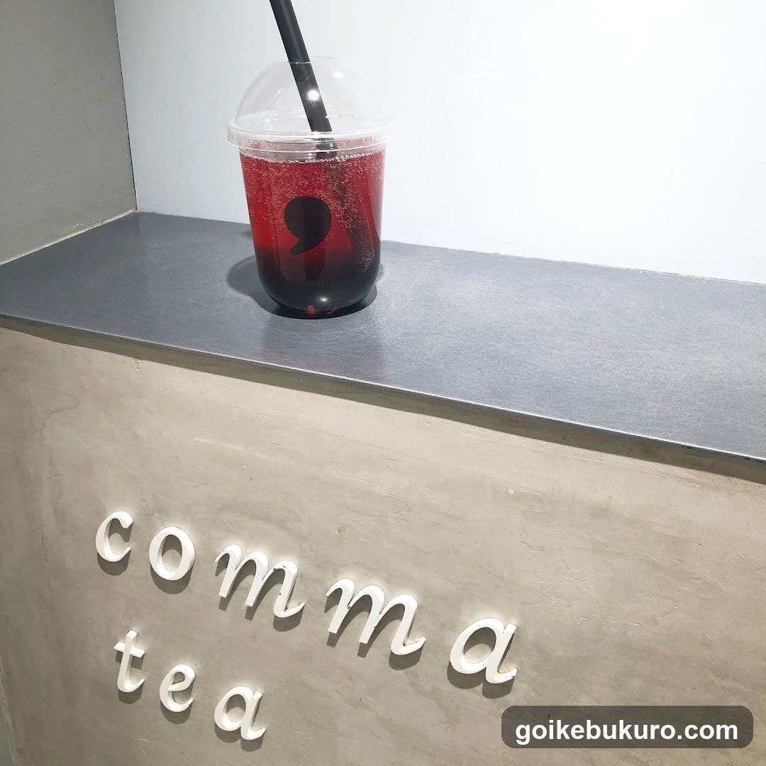 Red iced drink on a counter