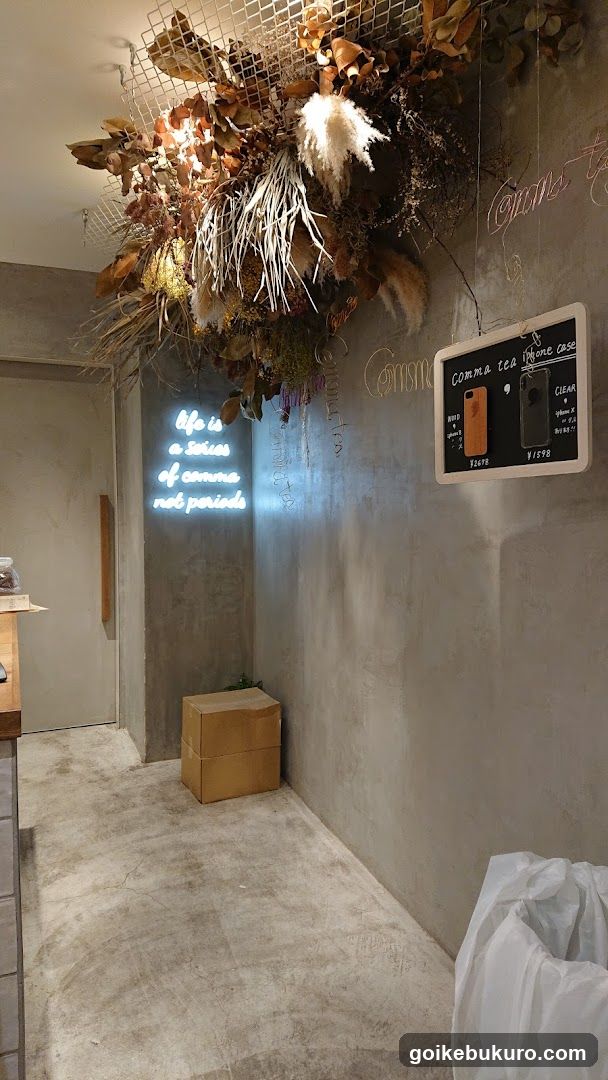 Interior Decor with Neon Sign and Menu Board